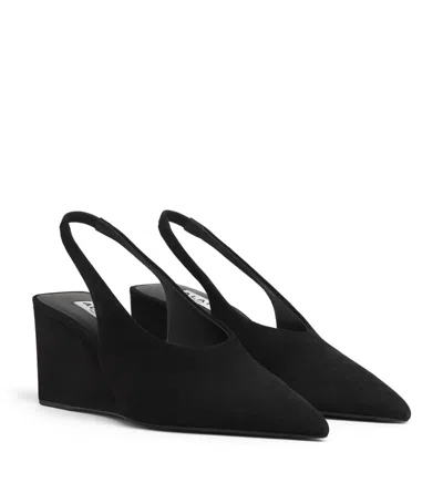 Alaïa Women Black Suede Wedges, 8.5 Luxury Wedges For Women Darveys