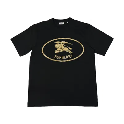 Burberry Black T-shirt With Equestrian Knight Design