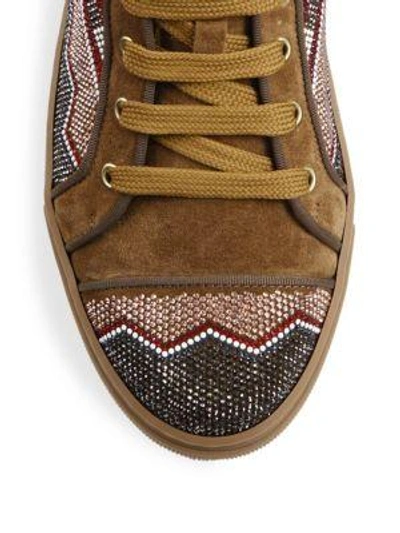 Shop Louis Leeman Leather High-top Trainers In Camel Multicolor
