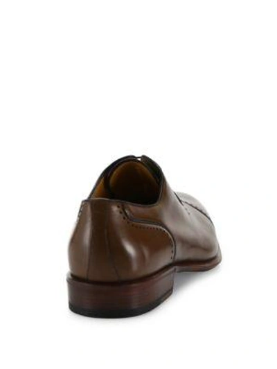 Shop A. Testoni' Perforated Leather Derby Shoes In Coffee