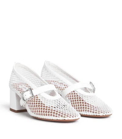 Alaïa 55mm Fishnet Ballerina Pumps In White