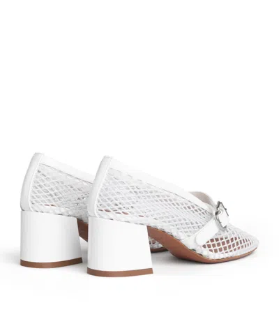 Alaïa 55mm Fishnet Ballerina Pumps In White