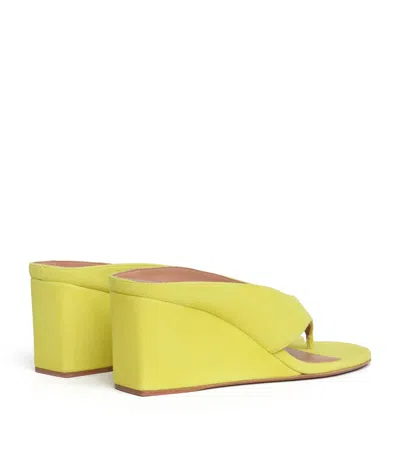 Alaïa Cube Satin Wedge Thong Sandals In Animal Print