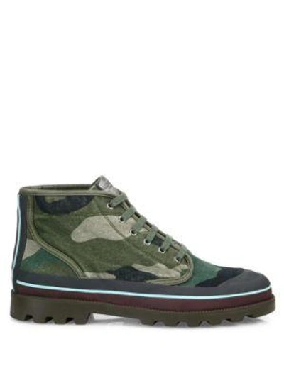 Shop Valentino Camo Chukka Boots In Army Green
