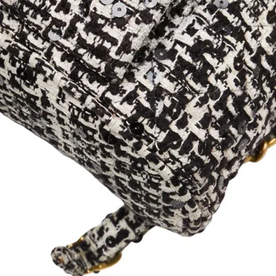 Pre-owned Chanel Black White Tweed Spangles Backpack () In Multi
