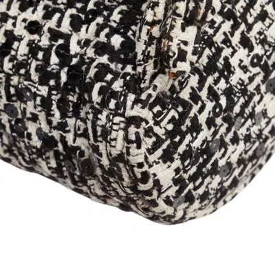 Pre-owned Chanel Black White Tweed Spangles Backpack () In Multi