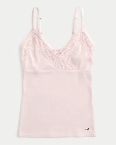 Hollister Wrap Lace Trim Layering Cami In Pink