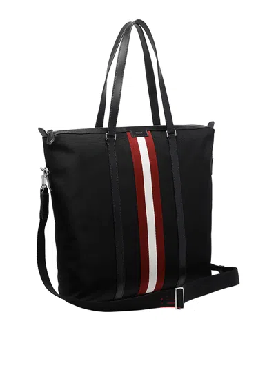 Bally Black Code Tote Bag In Black