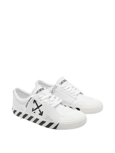 Off-white White Black Graphics Leather Sneakers In White