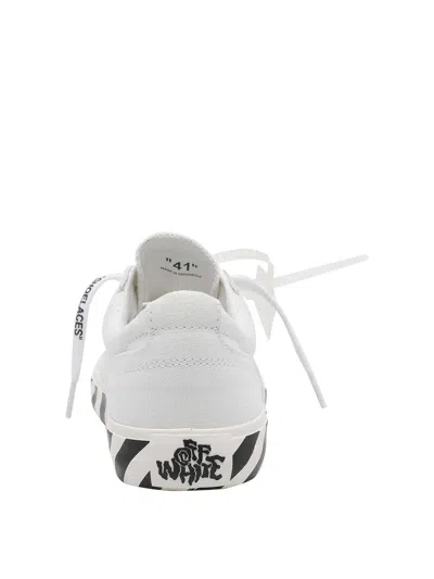 Off-white White Black Graphics Leather Sneakers In White