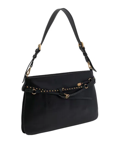 Pinko Mini Structured Studded Shoulder Bag In Black