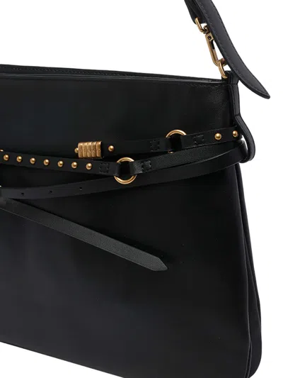 Pinko Mini Structured Studded Shoulder Bag In Black