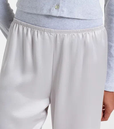 Leset Barb Satin Wide-leg Pants In White