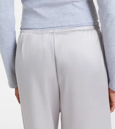 Leset Barb Satin Wide-leg Pants In White