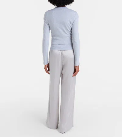 Leset Barb Satin Wide-leg Pants In White
