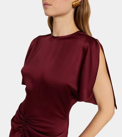 Victoria Beckham Womens Cinnabar Red Isabella Satin Gown In Burgundy