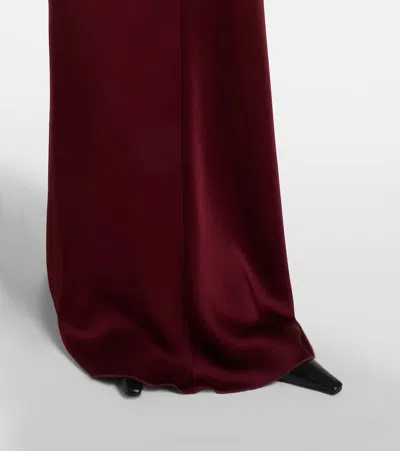 Victoria Beckham Womens Cinnabar Red Isabella Satin Gown In Burgundy