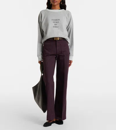 Victoria Beckham Alina High Waist Wide Leg Jeans In Burgundy