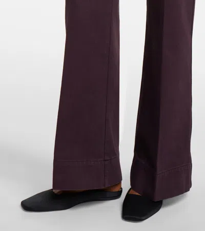 Victoria Beckham Alina High Waist Wide Leg Jeans In Burgundy