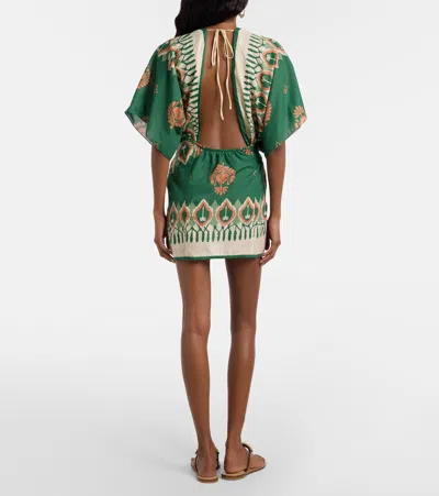 Johanna Ortiz Inundada De Color Printed Cotton-voile Mini Dress In Animal Print