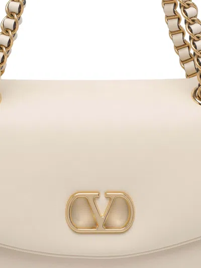 Valentino Garavani  Garavani Djuna Medium Chain Bag In Nappa Leather Woman Butter Uni In Neutral
