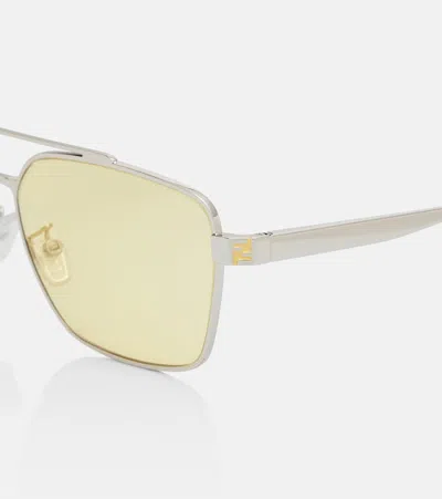 Fendi Sky Rectangular Sunglasses In Silver