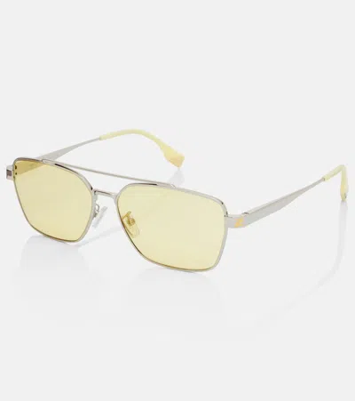 Fendi Sky Rectangular Sunglasses In Silver