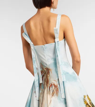 Oscar De La Renta Dominican Landscape Printed Cotton-poplin Midi Dress In Multi