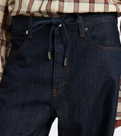 Frame The Off Duty Drawstring Bow Jeans In Blue