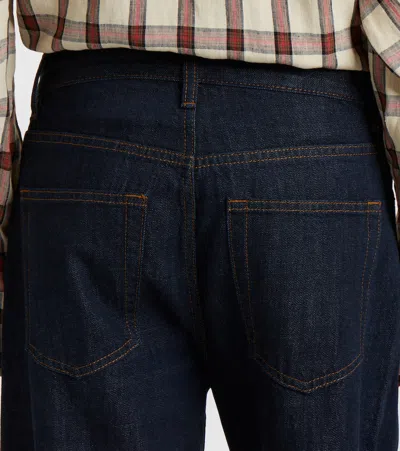 Frame The Off Duty Drawstring Bow Jeans In Blue