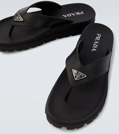 Prada Soft Cage Thong Sandals Rubber Sole In Multi