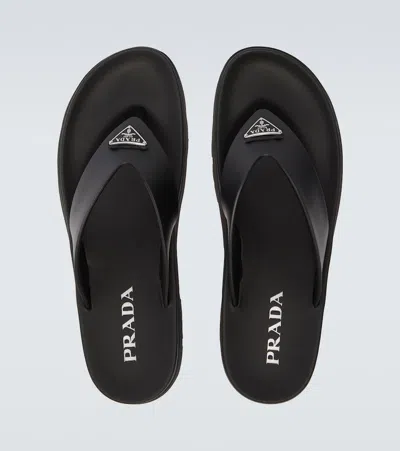 Prada Soft Cage Thong Sandals Rubber Sole In Multi