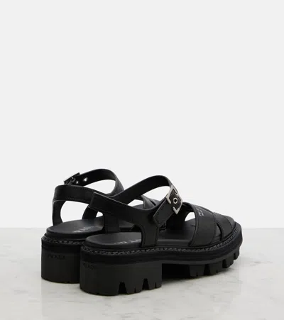 Prada Leather Sandals In Black