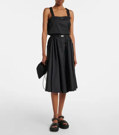 Prada Leather Sandals In Black