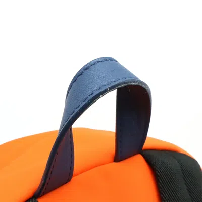 Pre-owned Fendi Black Orange Neoprene Leather Backpack () In Multi