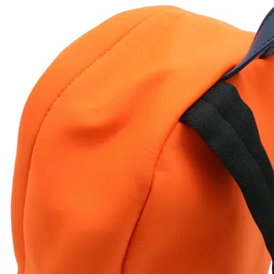Pre-owned Fendi Black Orange Neoprene Leather Backpack () In Multi