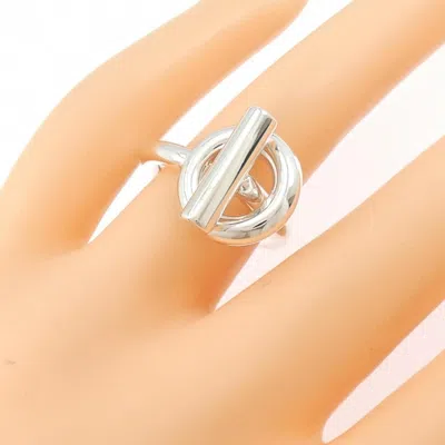 Pre-owned Hermes Silver 925 Band Ring ()