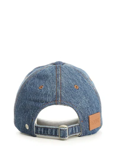 Loewe Structured Logo Cap With Contrast Stitching And Adjustable Fit In Blue