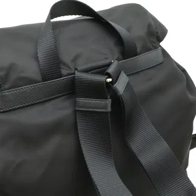 Pre-owned Prada Black Nero Nylon Leather Backpack ()