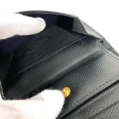 Pre-owned Prada Black White Leather Wallet (bi-fold) () In Multi