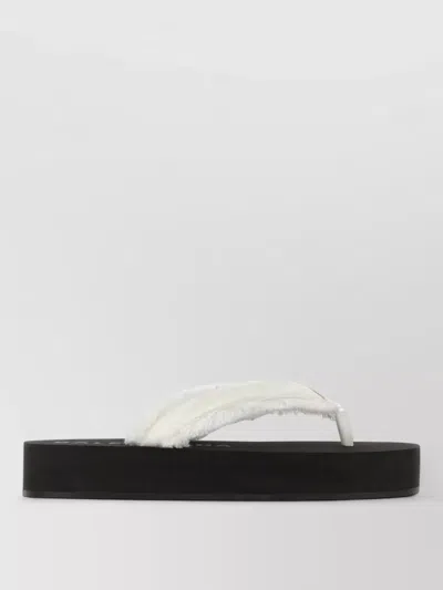 Balenciaga Jet Leg Platform Flip Flops In Viscose In White