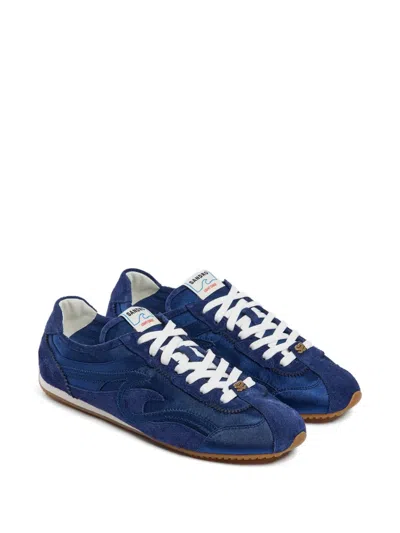 Sandro Mixed Material Light Wave Trainers In Blue