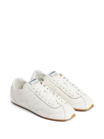Sandro Paris Leather Light Wave Sneakers In White