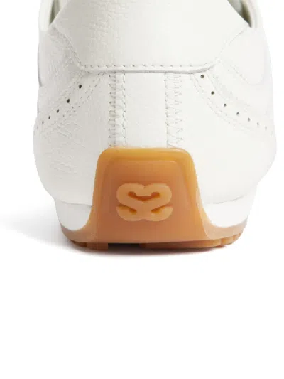 Sandro Paris Leather Light Wave Sneakers In White