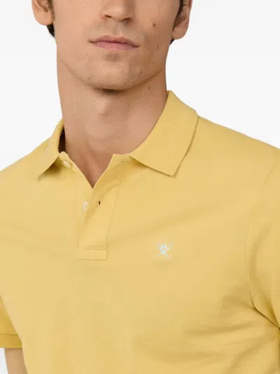 Hackett 로고 자수 피케 폴로 셔츠 In Yellow