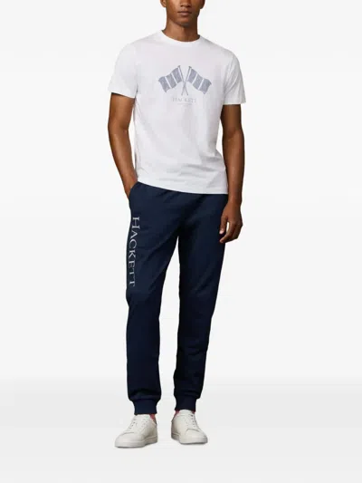 Hackett 런던 로잉 클럽 프린트 티셔츠 In White