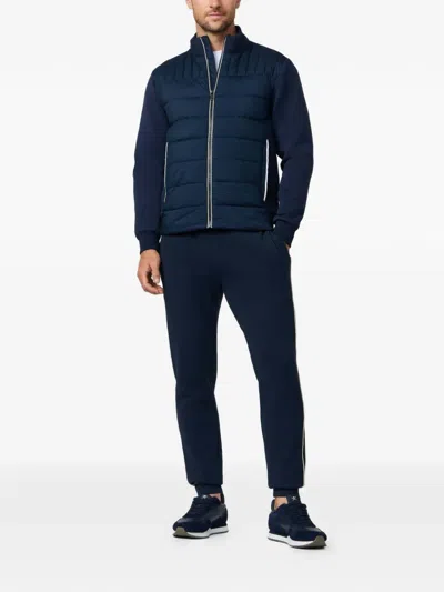 Hackett 이스테이트 하이브리드 퀼팅 집업 재킷 In Blue