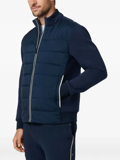 Hackett 이스테이트 하이브리드 퀼팅 집업 재킷 In Blue