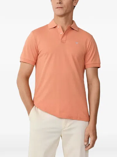 Hackett 로고 자수 폴로 셔츠 In Orange
