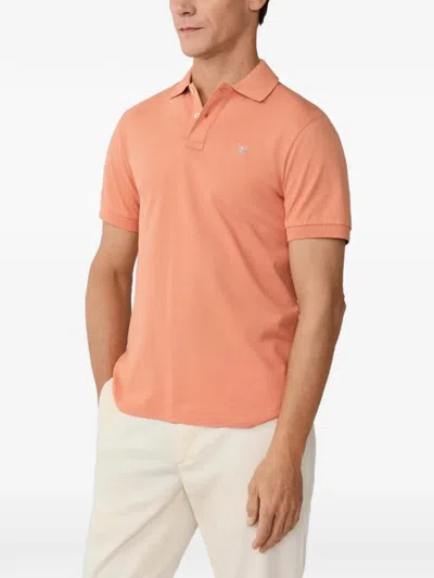 Hackett 로고 자수 폴로 셔츠 In Orange